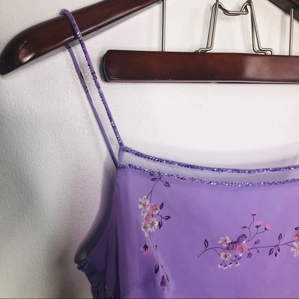 Bob Mackie Beaded Vintage 90s Purple Maxi Dress - Picture 2 of 9